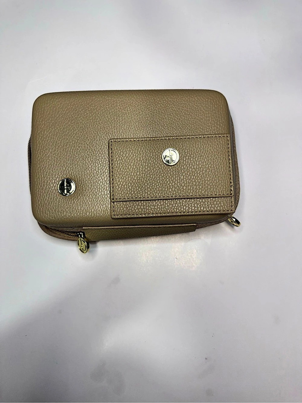 Giorgio Armani Brown Cosmetic Bag with Detachable Pouch